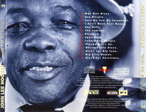 CD John Lee Hooker – Blues For Big Town - USADO