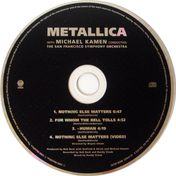 CD Metallica With Michael Kamen Conducting The San Francisco Symphony Orchestra – Nothing Else Matters - USADO