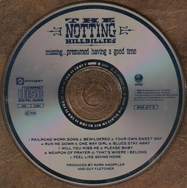 CD The Notting Hillbillies ‎– Missing... Presumed Having A Good Time - USADO