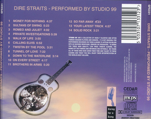 CD Studio 99 ‎– Dire Straits - Performed By - USADO