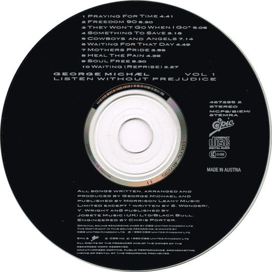 CD George Michael – Listen Without Prejudice Vol 1 - USADO