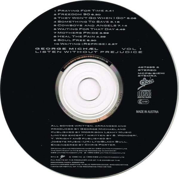 CD George Michael – Listen Without Prejudice Vol 1 - USADO