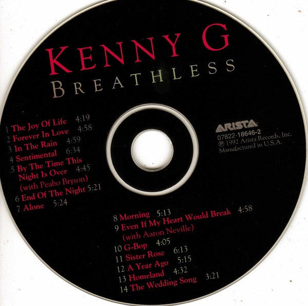 CD Kenny G ‎– Breathless - USADO