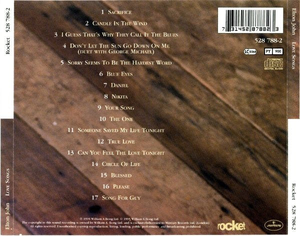 CD Elton John ‎– Love Songs - USADO