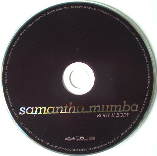 CD Samantha Mumba ‎– Body II Body - NOVO