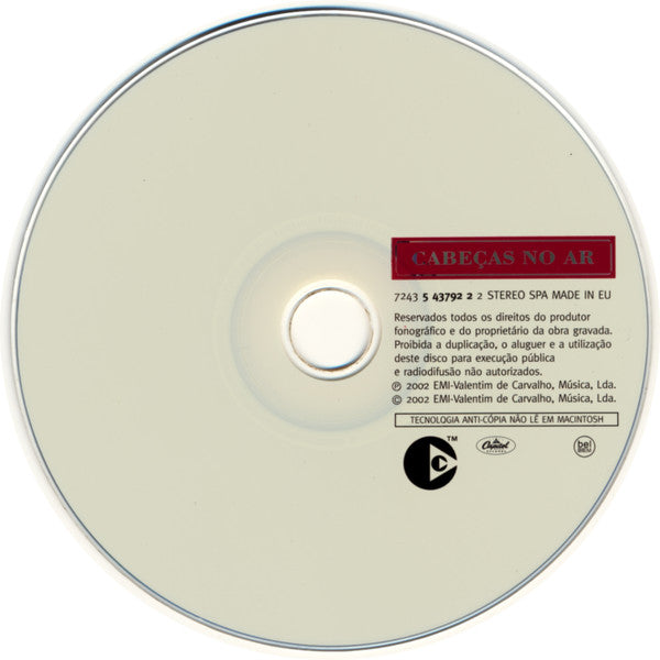 CD Cabeças No Ar ‎– Cabeças No Ar - USADO