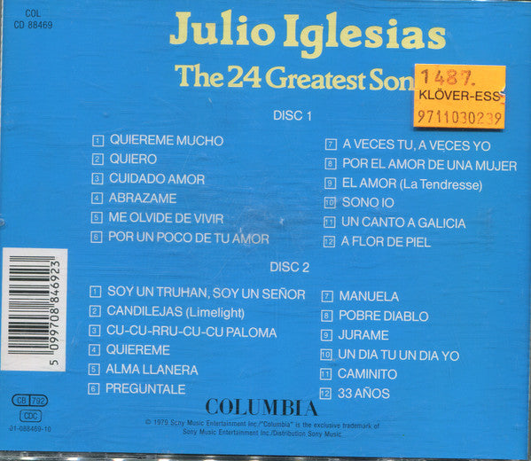CD Julio Iglesias ‎– The 24 Greatest Songs 2X CDS - USADO