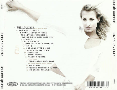 CD Sarah Connor – Unbelievable - USADO