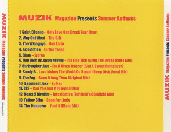 CD Various – Muzik Presents Summer Anthems - USADO
