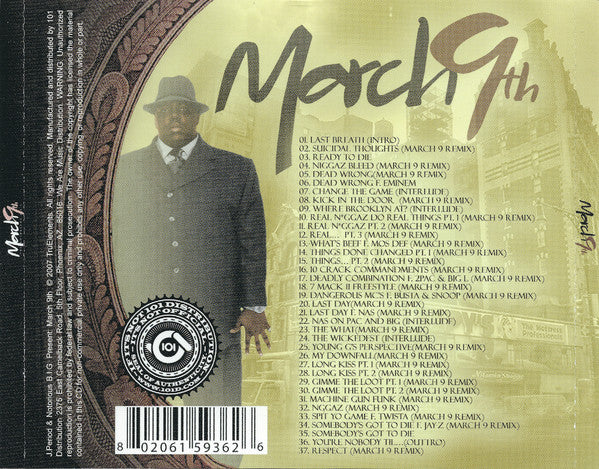 CD The Notorious B.I.G* – March 9th - NOVO
