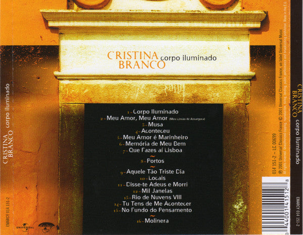 CD Cristina Branco ‎– Corpo Iluminado - USADO