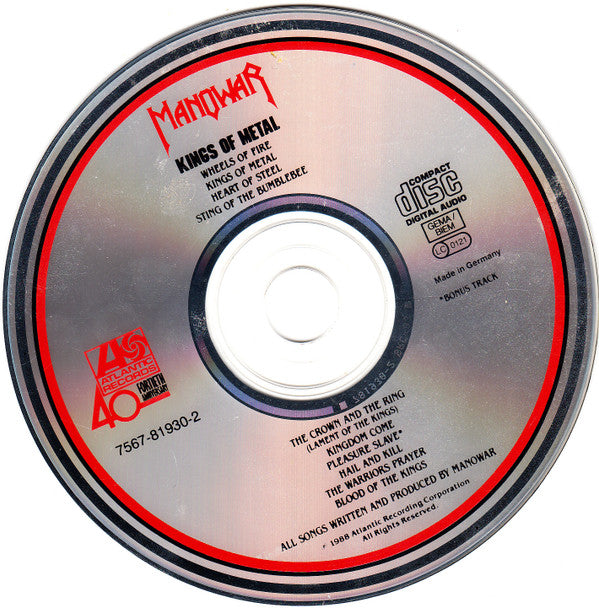 CD Manowar ‎– Kings Of Metal - USADO