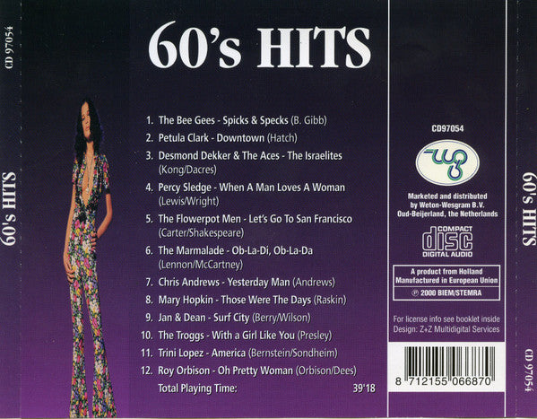 CD VVarious – 60's Hits - NOVO