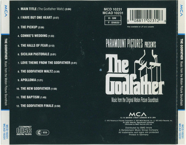 CD Nino Rota ‎– The Godfather Music From The Original Motion Picture Soundtrack - USADO