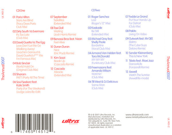 CD Various – Ministry Of Sound: The Annual 2007 2x cds - USADO