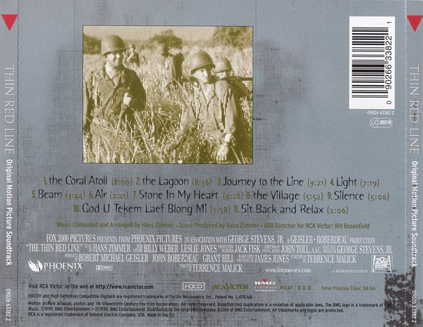 CD Hans Zimmer ‎– The Thin Red Line Original Motion Picture Soundtrack - USADO