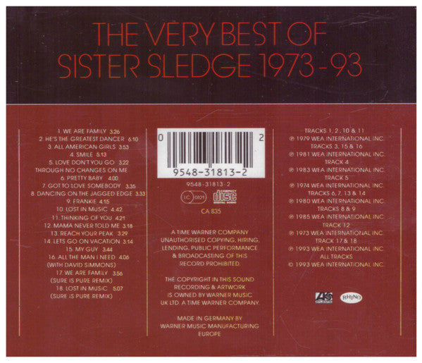 CD Sister Sledge – The Very Best Of Sister Sledge 1973-93 - USADO