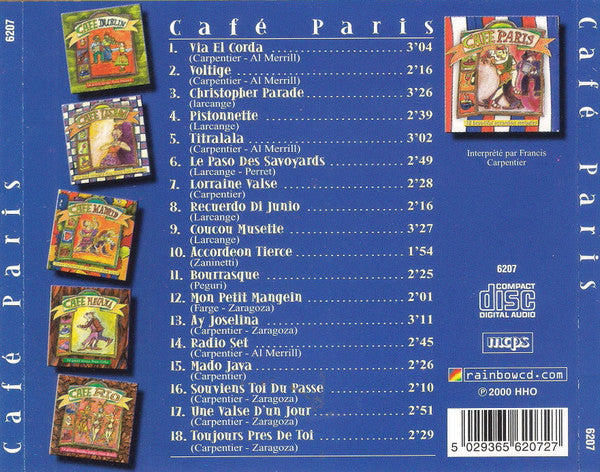 CD Francis Carpentier ‎– Cafe Paris - 16 Beautiful Accordion Melodies - NOVO