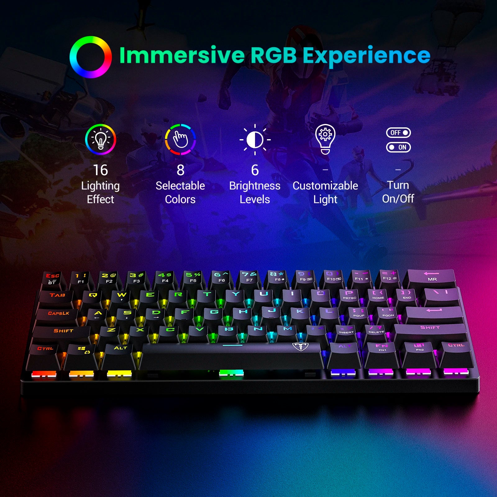 Teclado Gaming Wireless + Bluetooth Victsing pc335 - USADO Grade B