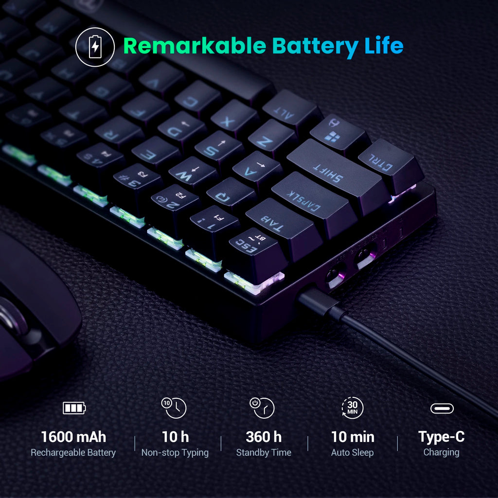 Teclado Gaming Wireless + Bluetooth Victsing pc335 - USADO Grade B