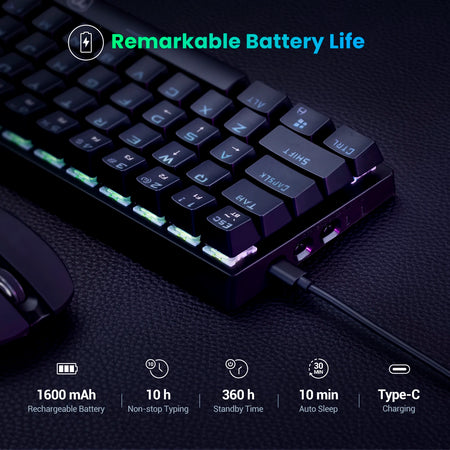 Teclado Gaming Wireless + Bluetooth Victsing pc335 - USADO Grade B
