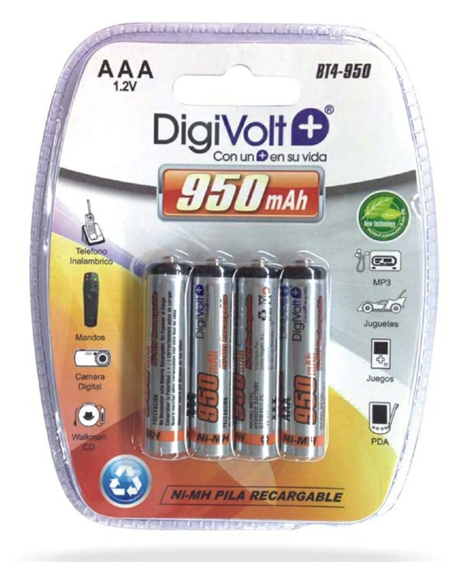 Pilhas recarregaveis AAA 1.2V 4x 950Mah Digivolt BT4-950