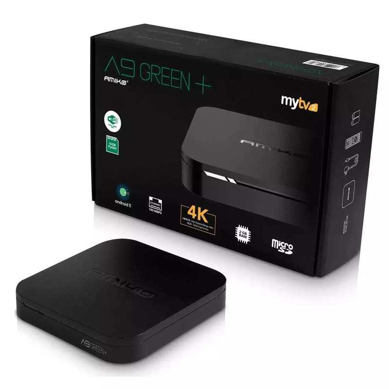 Amiko A9 Green+ - 2/16GB - Box IPTV - Android 4K