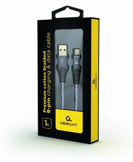 Cabo de dados e carga Usb 2.0 Para Lightning 1Mt Cinza Premium