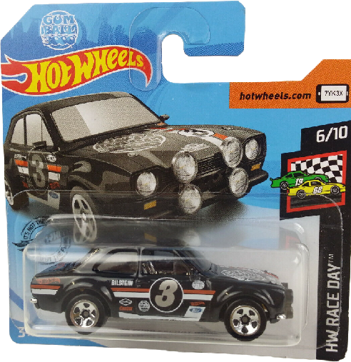 2019 Hot Wheels #102 Gum Ball 3000 Race Day '70 FORD ESCORT RS1600 Black Variant FYD79