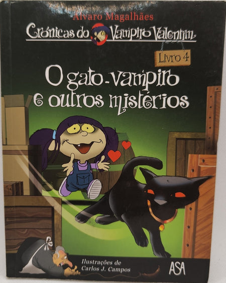 O Gato Vampiro e Outros Mistérios Livro 4 de Álvaro Magalhães - USADO