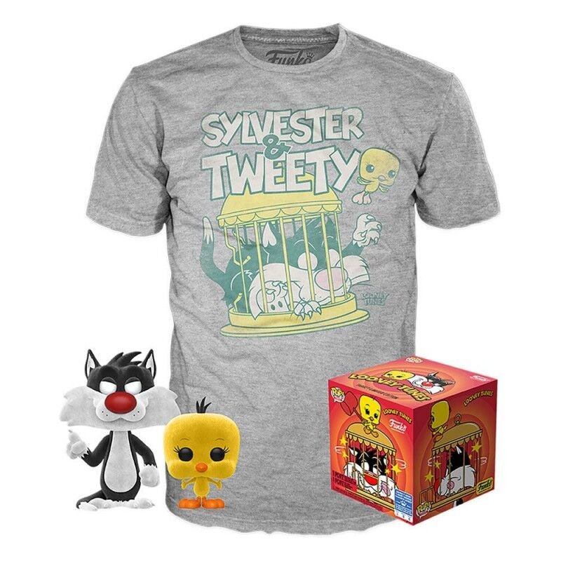 Set figure POP & Tee Looney Tunes Sylvestre and Tweety Flocked Exclusive