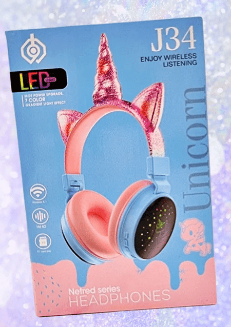 AUSCUTADORES BLUETOOTH UNICORNIO AZUL J34