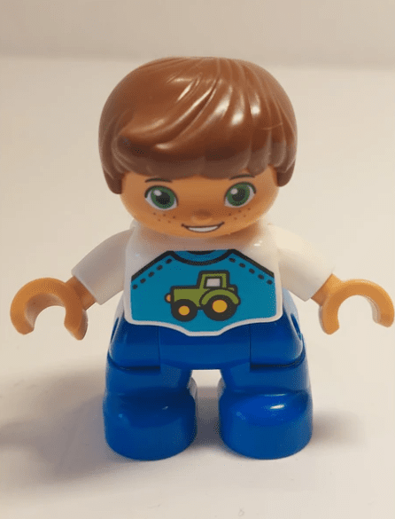 LEGO DUPLO FIGURE BOY WHITE/BLUE TRACTOR 349H - USADO