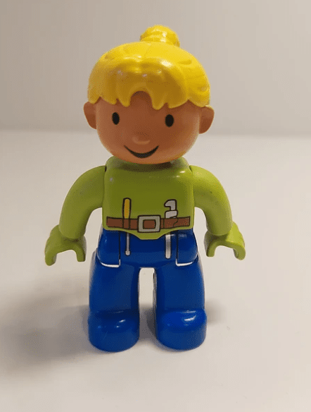Lego Duplo Figure Girl Yellow air Green/Blue Tools - USADO