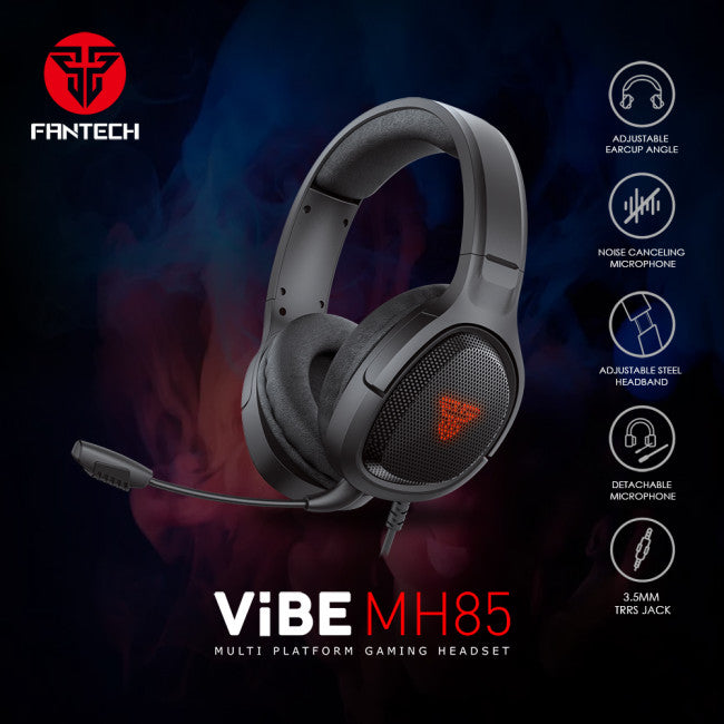 Auscultador Gaming Fantech ViBE MH85 Multi-Plataforma Red Led