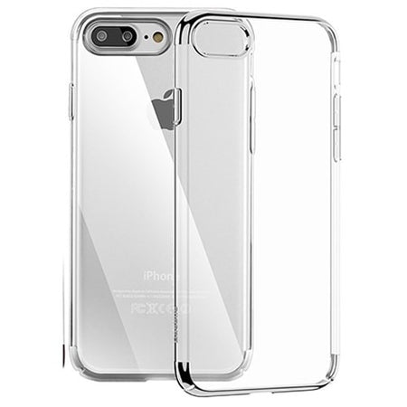 Capa Iphone 6 Plus Silicone Transparente e Prata