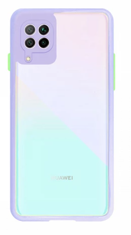 Capa Silicone Transparente E Lilás Huawei P40 Lite