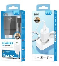 CARREGADOR DE CASA Micro usb 2.4A 1M ISER SA0003