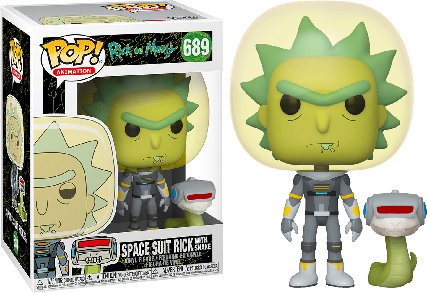 Funko Pop! Cartoons: Rick and Morty - Space Suit Rick with Snaketen