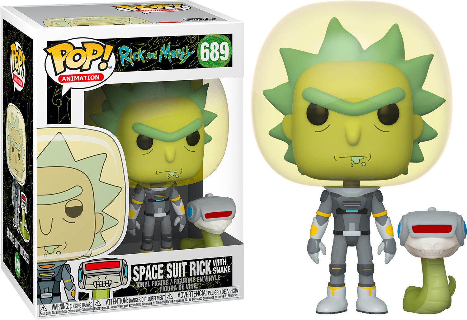 Funko Pop! Cartoons: Rick and Morty - Space Suit Rick with Snaketen