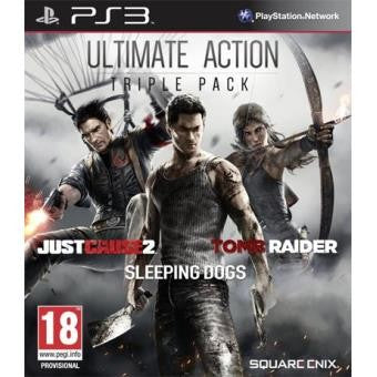 PS3 Ultimate Action Triple Pack: Tomb Raider, Sleeping Dogs, Just Cause 2 - USADO