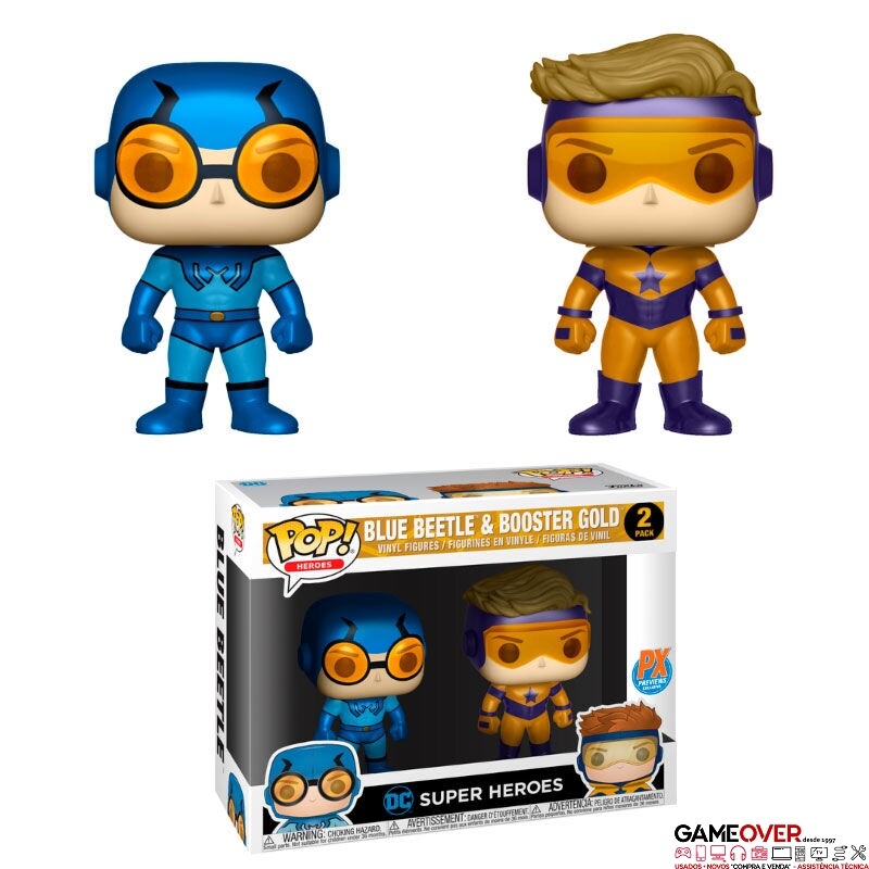 POP! DC Blue Beetle & Booster Gold Metallic Exclusive 2-Pack