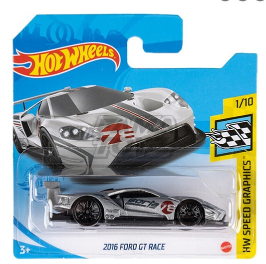 @ HOT WHEELS 2021 2016 Ford GT Race Silver Car Speed Graphics GRY40-M7C5