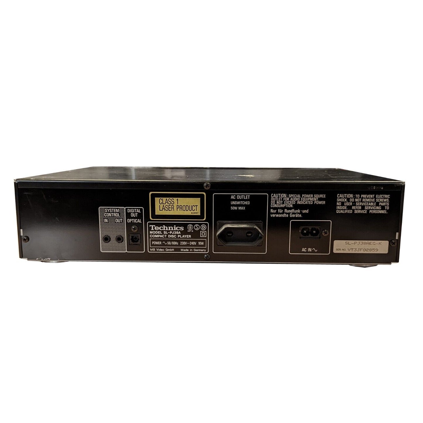 Optical Audio Compact Disc Player Technics SL-PJ38a - USADO
