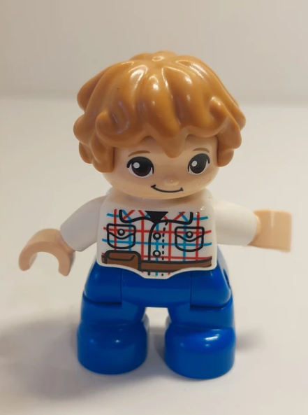 Lego Duplo Figure Boy Jurassic World White Shirt Blue Pants 10879 - USADO