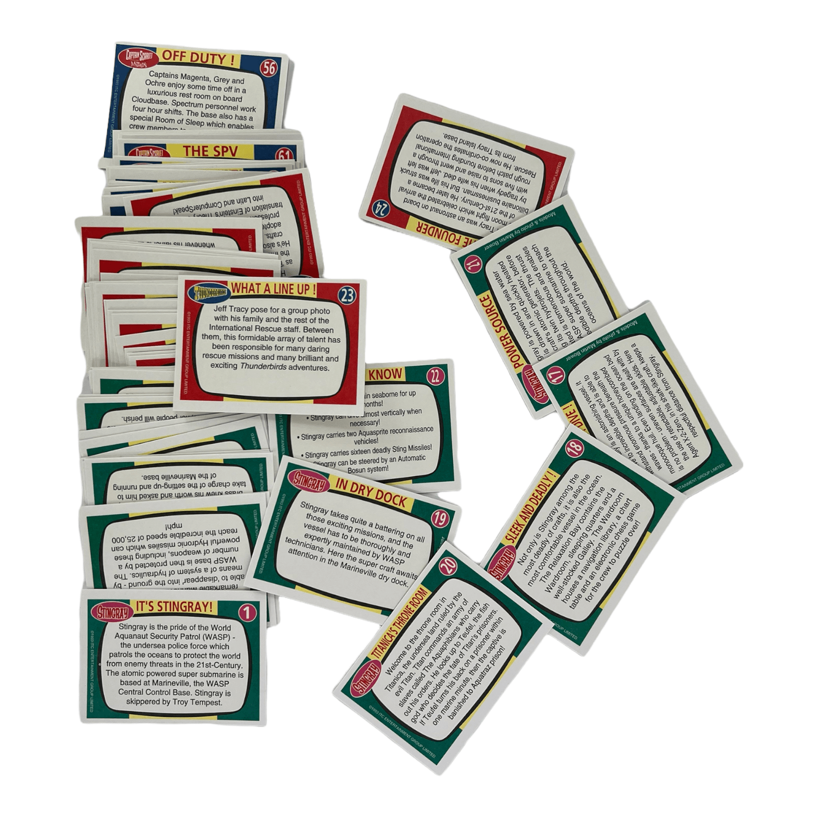 Stingray Thunder Birds 1993 Vintage Topps Graphics Cards Collection | 66 Cards