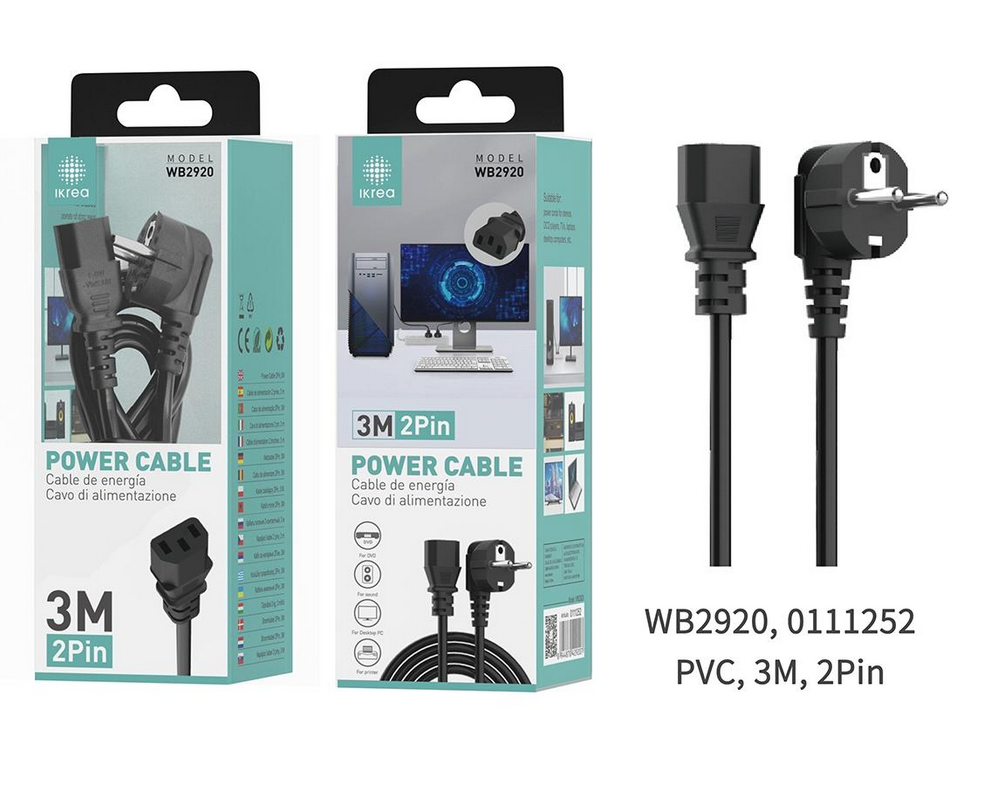 POWER CABLE 2PIN 1.5M