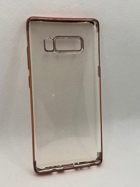 Capa Silicone Transparente e Rose Gold Samsung Note 8